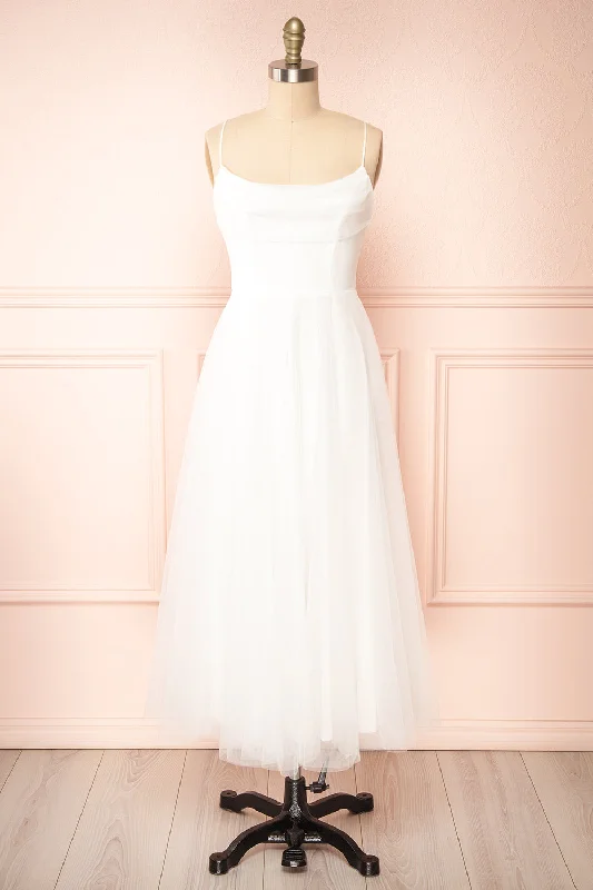 Valerie White | A-Line Tulle Midi Dress