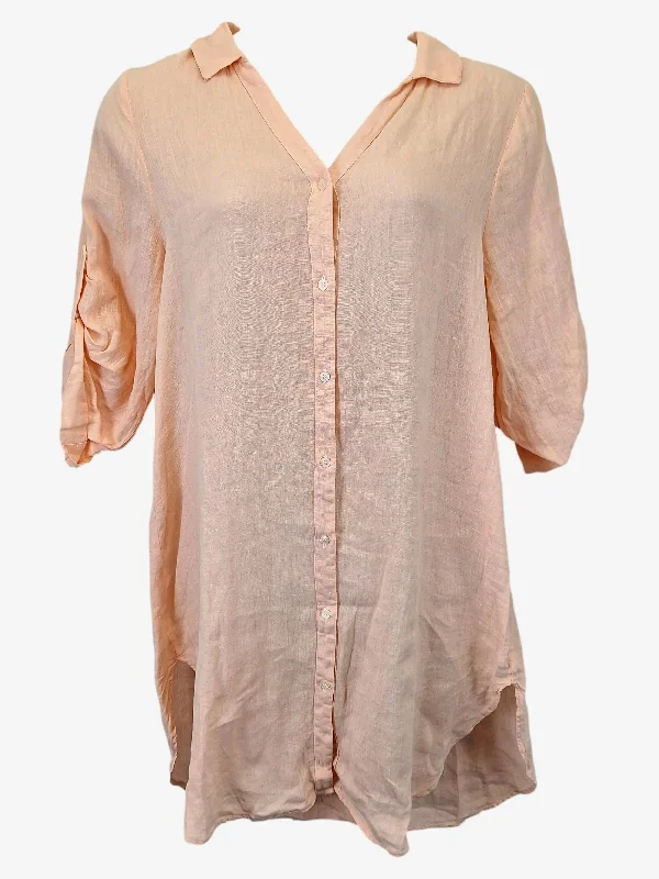 Zara Poolside Peach Linen Mini Dress Size L