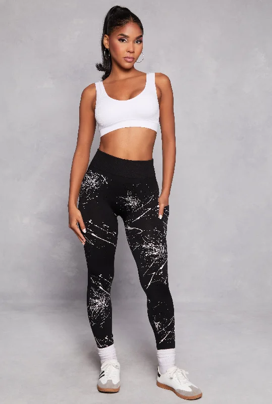 Seamless Paint Splatter Side Pocket Leggings