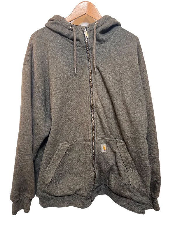 Grey Carhartt Zipped Hoodie (Size XXL)