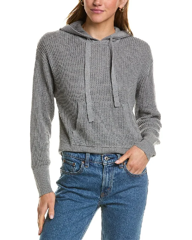 Hannah Rose Waffle Stitch Cashmere-Blend Hoodie