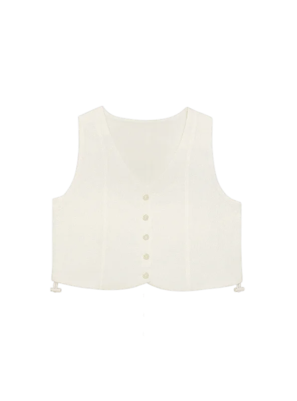 Multi-Way Vest Top (Seersucker Bone)