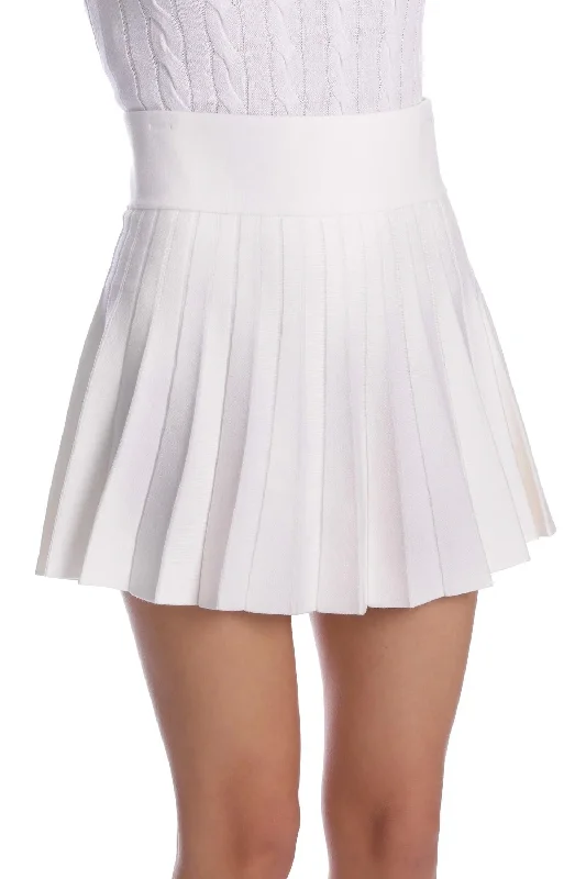 Pleated Skort In White