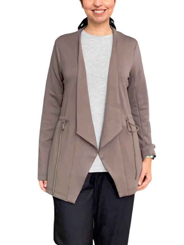 Sweatshirt Jacket In Chestnut Brown