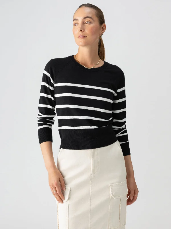 All Day Long Sweater Black Chalk Stripe