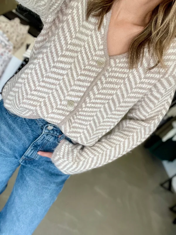 Naomi Herringbone Cardigan